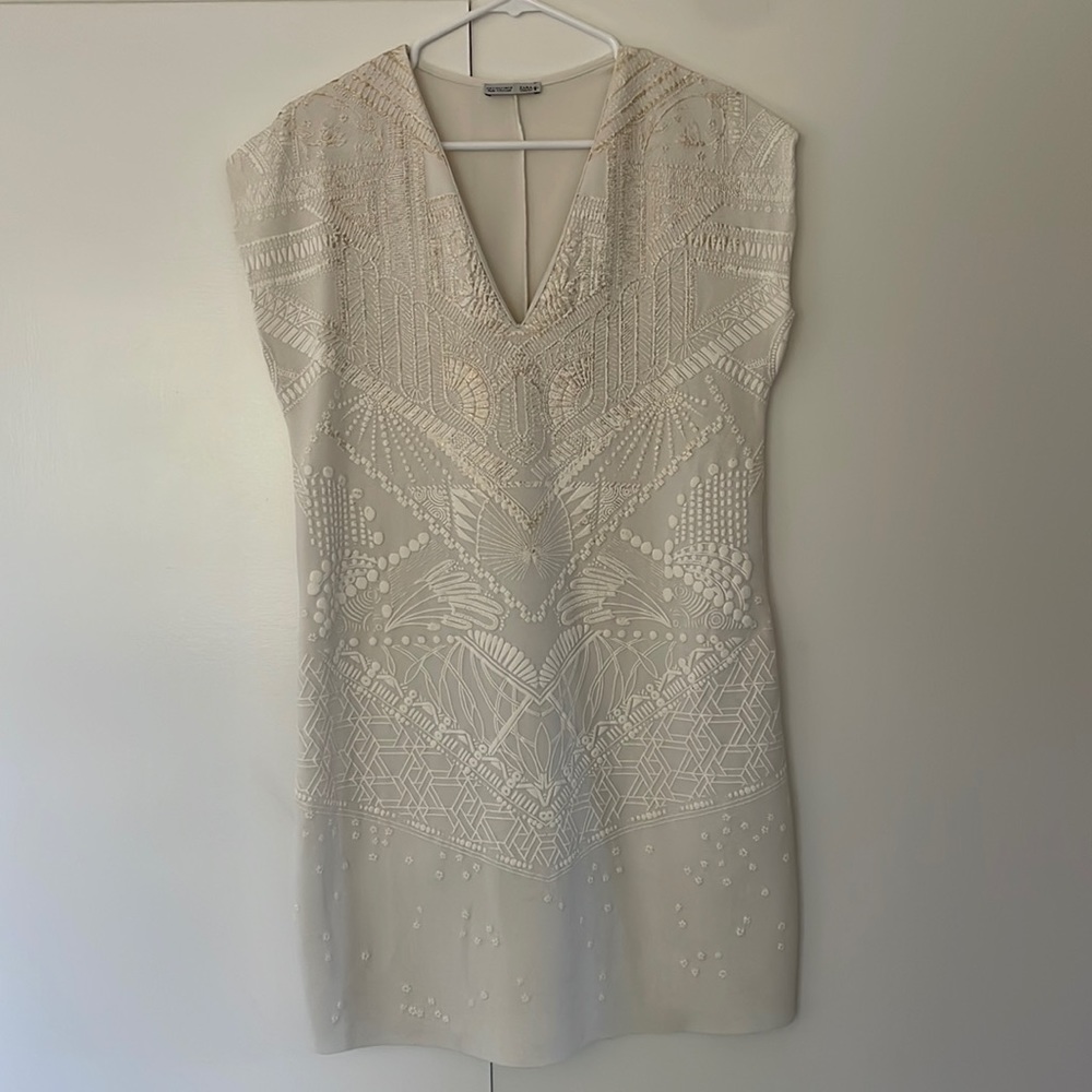 Zara Cream and Gold Dress